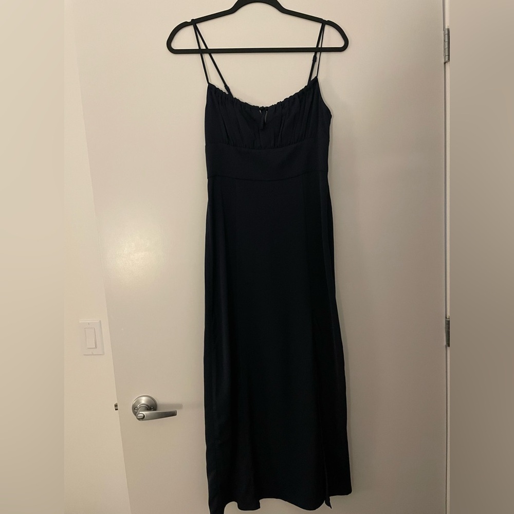 Dynamite Navy Satin Maxi Dress